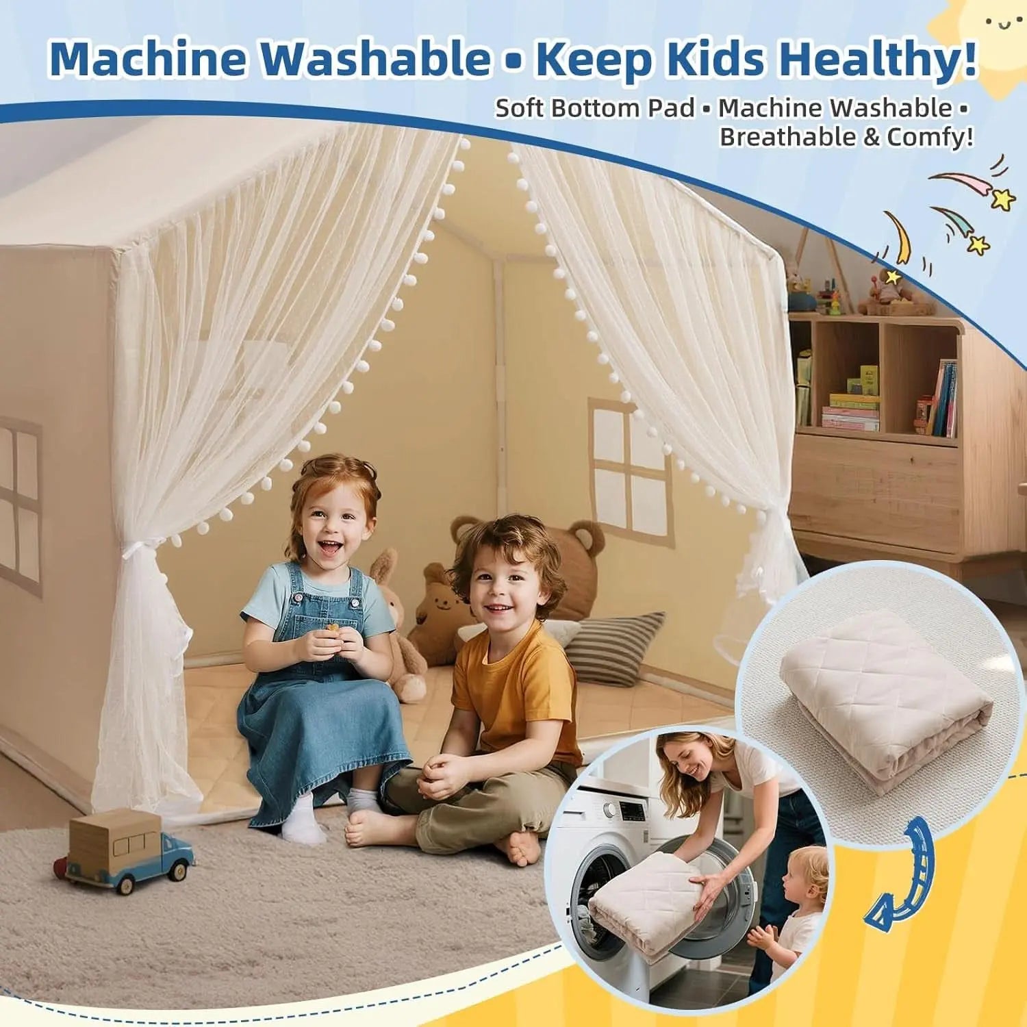 55In Superior Oversized Cushioned Indoor Play Tent