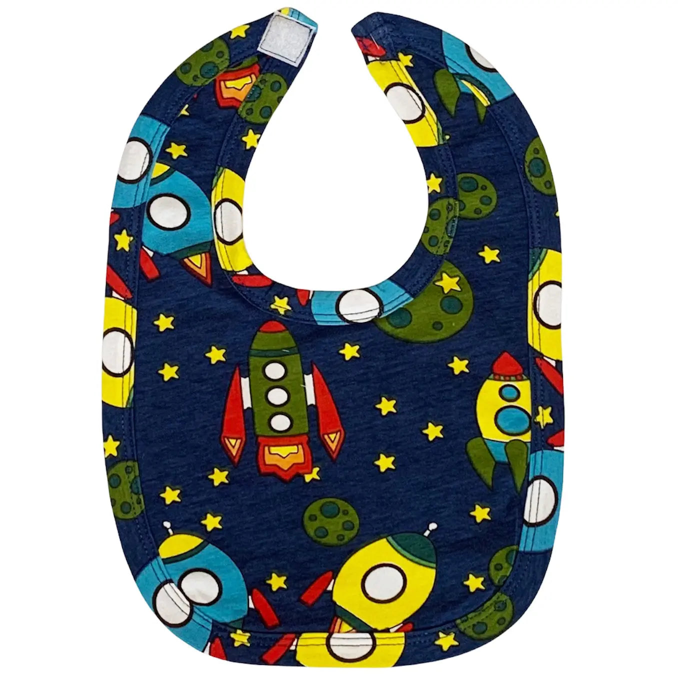 AnnLoren Baby Toddler Boy Space Ship Blanket & Bib Gift Set 2 pc Knit Cotton
